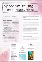 Vorschau - Arbeitsblätter - Sprachmittlung - en el restaurante - Deckblatt