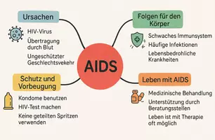 Vorschau - Arbeitsblätter - Arbeitsblatt "AIDS" + Onlineübung & MP3 + Mindmap + Infografik - Seite 3