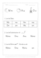 Vorschau - Arbeitsblätter - Leseblatt Mm Aa Oo Klasse 1 - Seite 3