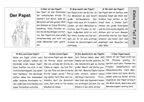 Vorschau - Arbeitsblätter - Leporello: Der Papst? (3-fach differenziert) - Seite 1