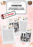 Vorschau - Arbeitsblätter - Vierecke - Suchsel - Wortsuchrätsel sprachsensibel - Deckblatt