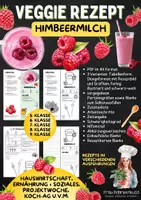 Vorschau - Unterrichtsreihen - Rezept: Himbeermilch | Vegetarisch | Hauswirtschaft & Ernährung | Klasse 5–9 - Deckblatt