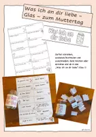 Vorschau - Mal- und Bastelvorlagen - Muttertag / Vatertag - Was ich an dir liebe-Glas - Deckblatt