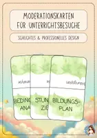 Vorschau - Lehrpläne/Lehrermaterial - Moderationskarten für Unterrichtsbesuche (Grün) - Deckblatt