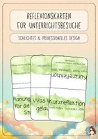 Vorschau - Lehrpläne/Lehrermaterial - Reflexionskarten für Unterrichtsbesuche (Grün) - Deckblatt