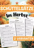 Vorschau - Arbeitsblätter - Schüttelsätze - Im Herbst - Deckblatt