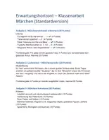 Vorschau - Klassenarbeiten - Klassenarbeit Deutsch Klasse 5 Märchen (inkl. Lösung + Erwartungshorizont!) - Seite 1