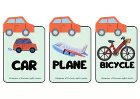Vista previa - Tarjetas / Manipulativos - TRANSPORTS ENGLISH VOCABULARY KEYCHAIN - página 3
