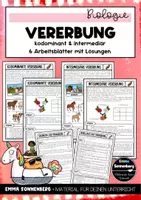 Vorschau - Arbeitsblätter - Genetik - kodominante und intermediäre Vererbung - Deckblatt