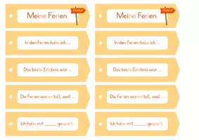 Vorschau - Bildkarten - Schreibfächer: Meine Ferien - Seite 1