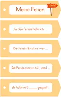 Vorschau - Bildkarten - Schreibfächer: Meine Ferien - Deckblatt
