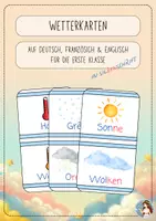 Vorschau - Lehrpläne/Lehrermaterial - Wetterkarten für die 1.Klasse (blau) - Deckblatt