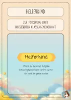 Vorschau - Lehrpläne/Lehrermaterial - „Helfer-Kinder“-Karten 🤝 (blau) - Deckblatt