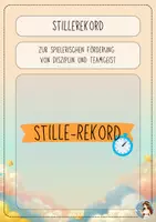Vorschau - Lehrpläne/Lehrermaterial - „Stille-Rekord“-Schild 🤫🏆 (grau) - Deckblatt