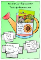 Vorschau - Arbeitsblätter - Bastelvorlage Muttertag & Valentinstag / Growth Mindset Gießkanne - Seite 1