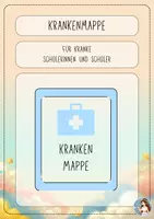 Vorschau - Lehrpläne/Lehrermaterial - Kranken-Mappe für Kranke Schülerinnen und Schüler (blau) - Deckblatt