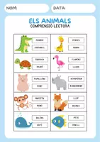 Vista previa - Hojas de trabajo - COMPRENSIÓ LECTORA ELS ANIMALS - Portada