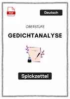 Vorschau - Arbeitsblätter - 📌 Spickzettel Gedichtanalyse – kompakt, klar & griffbereit - Deckblatt