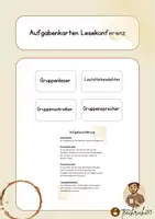 Vorschau - Aufgabenkarten - Aufgabenkarten Lesekonferenz - Deckblatt