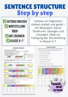 Vorschau - Arbeitsblätter - Sentence structure - Satzbau im Englischen leichtgemacht - Deckblatt