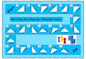 Vorschau - Spiele - Brettspiel Hypothenuse oder Kathete berechnen - Deckblatt