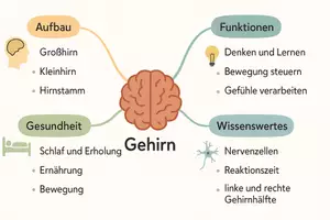 Vorschau - Arbeitsblätter - Arbeitsblatt zum Thema "Gehirn" + Onlineübung & MP3 + Mindmap + Infografik - Seite 2