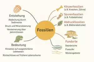 Vorschau - Arbeitsblätter - Arbeitsblatt "Fossilien" + Onlineübung & MP3 + Mindmap + Infografik - Seite 3