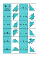 Vorschau - Spiele - Domino Satz des Pythagoras (Hypotenuse/ Kathete berechnen) - Deckblatt