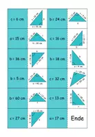 Vorschau - Spiele - Domino Satz des Pythagoras (Hypotenuse/ Kathete berechnen) - Seite 2