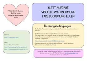 Vorschau - Arbeitsblätter - Farbzuordnung Eulen/ visuelle Wahrnehmung / Klettmappe - Seite 3