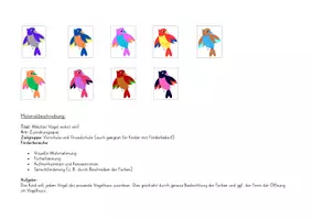 Vorschau - Arbeitsblätter - Farbzuordnung Vögel / visuelle Wahrnehmung / Klettmappe - Seite 2