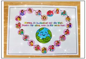 Vorschau - Mal- und Bastelvorlagen - Ausmalbild zum Muttertag I Geschenkvorlage - Seite 1