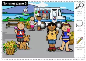 Vorschau - Arbeitsblätter - Sommerszenen - Mini-Wimmelbilder zum Lesen und Erzählen - Seite 3