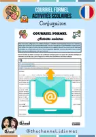 Aperçu - Feuilles d'exercices - COURRIEL FORMEL – ACTIVITÉS SCOLAIRES (Conjugaison) - Page de couverture