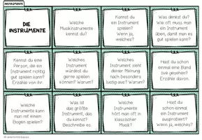 Vorschau - Aufgabenkarten - INSTRUMENTE - Plauderkarten - Seite 1