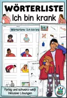 Vorschau - Arbeitsblätter - Wörterliste "Ich bin krank" beim Arzt - mit Wörtertabelle DaZ - Deckblatt