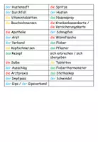 Vorschau - Arbeitsblätter - Wörterliste "Ich bin krank" beim Arzt - mit Wörtertabelle DaZ - Seite 3