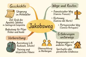 Vorschau - Arbeitsblätter - AB mit Fragen zum Thema "Jakobsweg" + Lösungsblatt + Mindmap + Infografik - Seite 2
