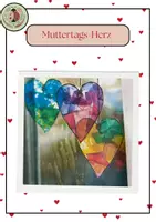Vorschau - Mal- und Bastelvorlagen - Fensterbild Herz zum Muttertag - Deckblatt