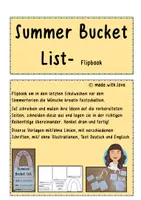 Vorschau - Arbeitsblätter - My Summer Bucket List - Flipbook - Deckblatt
