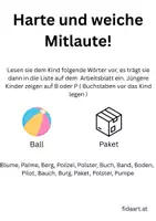 Vorschau - Arbeitsblätter - Harte und weiche Mitlaute am Anfang eines Wortes - Seite 1