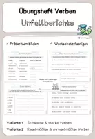 Vorschau - Arbeitsblätter - Übungsheft Verben im Unfallbericht, Präteritum bilden - Deckblatt