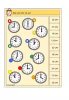 Vorschau - Stationenlernen - Uhr -Volle Stunden bis 24 (Selbstkontrollrahmen) - Seite 1