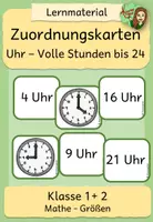 Vorschau - Stationenlernen - Freiarbeitsmaterial zum Thema Uhr - Volle Stunden bis 24 - Seite 1