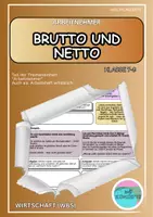 Vorschau - Stundenentwürfe - Brutto und Netto - Arbeitnehmer - Deckblatt