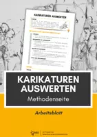 Vorschau - Arbeitsblätter - Karikaturen auswerten - Methodenkarte - Deckblatt