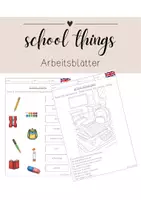 Vorschau - Arbeitsblätter - Arbeitsblätter school things - Deckblatt