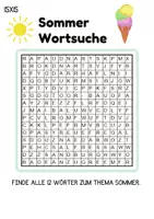 Vorschau - Spiele - Wortsuchspiel/Wortsuche/Suchsel Sommer (Grundschule) - 4 Varianten - Seite 2