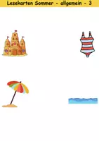 Vorschau - Spiele - Lesekarten/Bildkarten Sommer mittelschwer - DaZ/DaF, Deutsch (Grundschule) - Seite 3