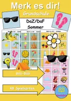Vorschau - Spiele - Merk es dir Sommer (Bild-Bild) - DaZ/DaF, Deutsch (Klasse 1 bis 4) - Deckblatt
